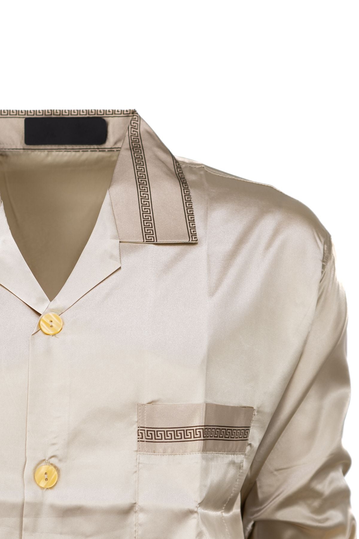 Erkek Klasik Model Pijama Takımı Premium ipeksi Saten Kumaş Cepi Şık Çizgili Rahat Tam Kalıp